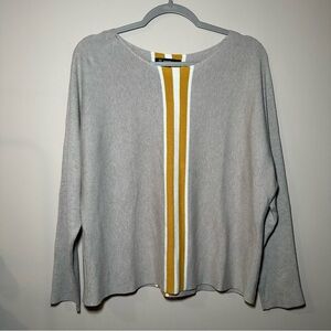 INC International Concepts Tan Sweater Yellow Stripe Size Large